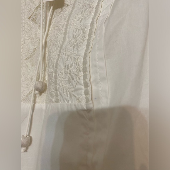 ANTHROPOLOGIE Cotton White Balloon SleeveBlouse Size 4 NWT - Picture 11 of 16